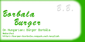 borbala burger business card